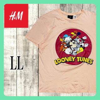 エイチアンドエム(H&M)のH&M LOONEY TUNES コラボ プリントTシャツ オレンジ XL(Tシャツ/カットソー(半袖/袖なし))