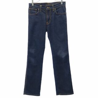 ヌーディジーンズ(Nudie Jeans)のヌーディージーンズ 刺繍 ストレートデニムパンツ W31 ネイビー Nudie Jeans ジーパン メンズ(デニム/ジーンズ)