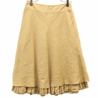 ラルフローレン(Ralph Lauren)のラルフローレン ミディ丈 裾フリル スカート 0 ベージュ RALPH LAUREN レディース(ひざ丈スカート)