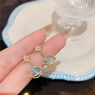 揺れる　ピアス　きらきら　ゴールド　ストーン　ギフト　宇宙　花嫁　前撮り　(ピアス)