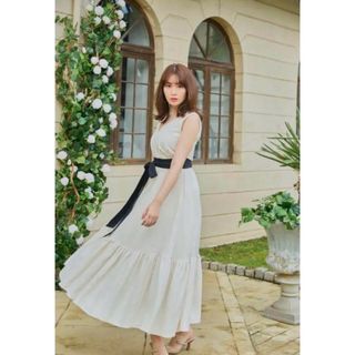 Her lip to - herlipto Linen Belted Maxi Dress リネンワンピ