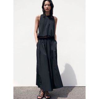 ザラ(ZARA)のZARA ミディ丈ボリュームスカートXS-S 美品(ロングスカート)