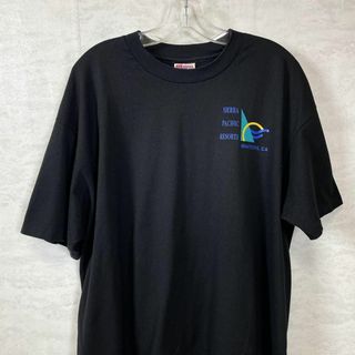 ビンテージＴシャツ　黒ブラック　シングルステッチ　胸ロゴ　メンズ　古着(Tシャツ/カットソー(半袖/袖なし))