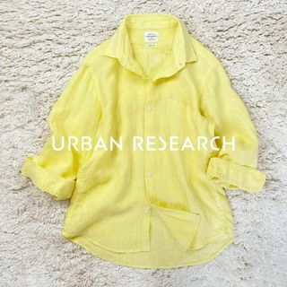 アーバンリサーチ(URBAN RESEARCH)のURBAN RESEARCH　フレンチリネン　七分袖シャツ　イエロー　*220(シャツ/ブラウス(長袖/七分))