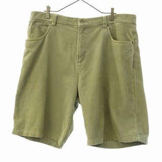 クイックシルバー(QUIKSILVER)のクイックシルバー ロゴワッペン コーデュロイ ショートパンツ w38 グレー Quiksilver ビッグサイズ メンズ(ショートパンツ)