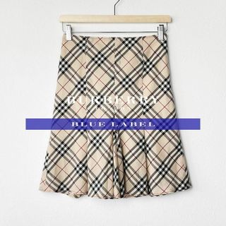 バーバリーブルーレーベル(BURBERRY BLUE LABEL)の美品✨　BURBERRY　プリーツスカート　ノヴァチェック　*232(ひざ丈スカート)