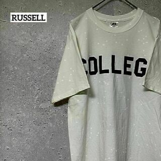RUSSELL ラッセル Tシャツ 半袖 バック プリント モノトーン M(Tシャツ/カットソー(半袖/袖なし))