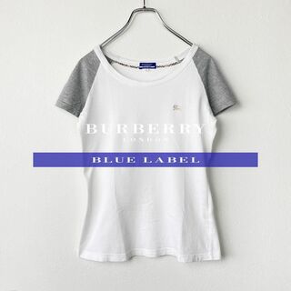 BURBERRY BLUE LABEL - BURBERRY 半袖　カットソー　Tシャツ　白　*241