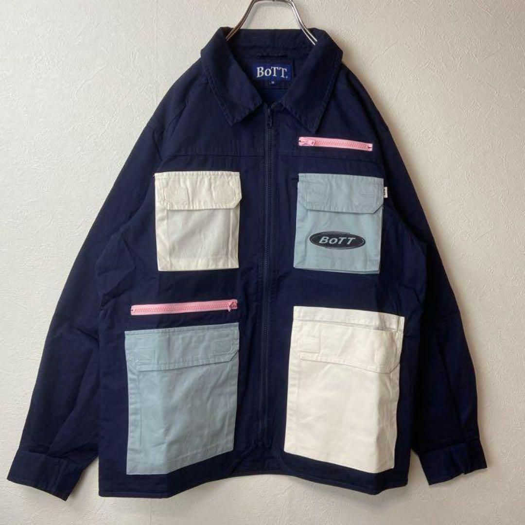 人気マルチポケット】BoTT古着ハンティングジャケット刺繍ロゴ 人気マルチポケット】BoTT古着ハンティングジャケット刺繍ロゴ