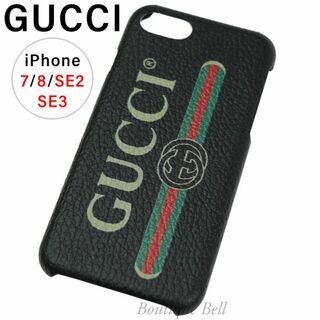 Gucci - 【グッチ】レザー ヴィンテージロゴ iPhone7/8/SEケース