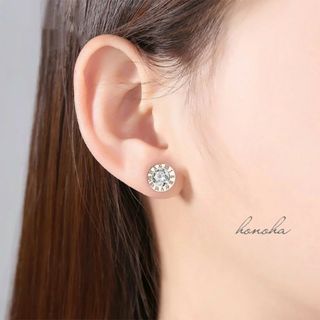 ジルコニア ピアス レディース メンズシルバー(ピアス)