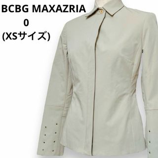 ビーシービージーマックスアズリア(BCBGMAXAZRIA)のビーシービージーマックスアズリア ジャケット 個性的 ストレッチ ライダース 白(ライダースジャケット)