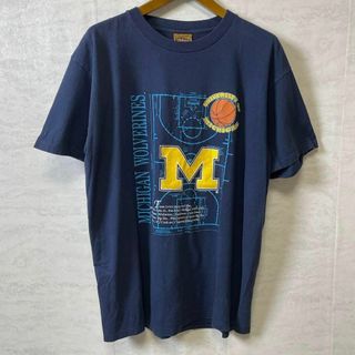 NUTMEG　ビンテージ　シングルステッチ　サイズＬ　ミシガン　紺色メンズ　古着(Tシャツ/カットソー(半袖/袖なし))