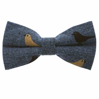 【2023最新】[Bowties.jp] ブルー 小鳥 蝶ネクタイ ボウタイ 簡(その他)