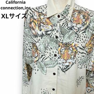 ヴィンテージ(VINTAGE)の七部袖シャツ 柄シャツ カットソー トラ柄 虎 アニマルプリント コットンシャツ(シャツ/ブラウス(長袖/七分))