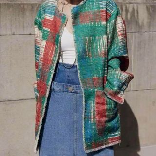 アメリヴィンテージ(Ameri VINTAGE)の新品　AMERI LADY LIKE PRINT TWEEDS JACKET(テーラードジャケット)