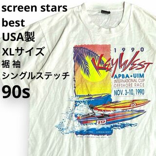 スクリーンスターズ(SCREEN STARS)のスクリーンスターズ USA製 90s シングルステッチ Tシャツ ボートレース(Tシャツ/カットソー(半袖/袖なし))