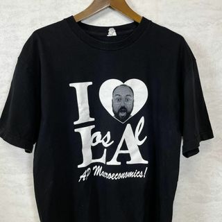 半袖Ｔシャツ　コットン100％　黒ブラック　オーバーサイズＸＬ　プリントロゴ古着(Tシャツ/カットソー(半袖/袖なし))