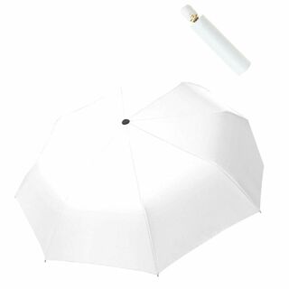 【色: ホワイト】折り畳み傘 折りたたみ 日傘 自動開閉 軽量 高強度グラスファ(その他)