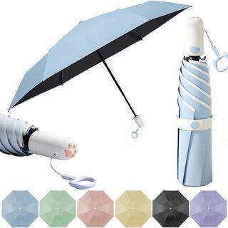 【色: ブルー】Formemory 猫の肉球傘 日傘 折りたたみ傘 カラー 6色