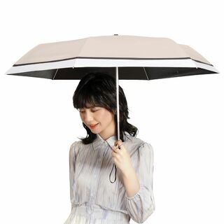 【色: ホワイトベージュ色】Aomiss 日傘 折りたたみ傘 完全遮光 自動開閉(その他)