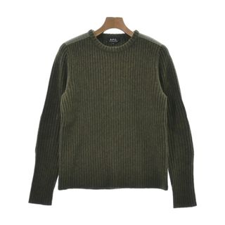 A.P.C. アーペーセー ニット・セーター S カーキ 【古着】【中古】(ニット/セーター)