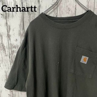 カーハート(carhartt)のCarhartt USA古着 ルーズフィットTシャツ胸ポケットL緑メンズ(Tシャツ/カットソー(半袖/袖なし))