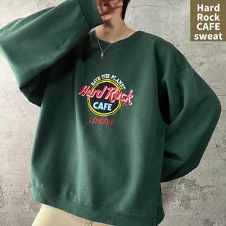 US古着 90s Hard Rock Cafe 裏起毛 スウェット 刺繍ロゴ(スウェット)