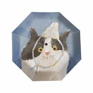 ねこ柄 雨傘 ワンタッチ 雨晴兼用 送料無料 新品(傘)