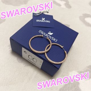 SWAROVSKI - SWAROVSKI★フープピアス★stone★ピンクゴールド★ローズゴールド