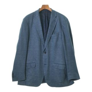 エトロ(ETRO)のETRO テーラードジャケット 56(XXXXL位) 青x黒(ヘリンボーン) 【古着】【中古】(テーラードジャケット)