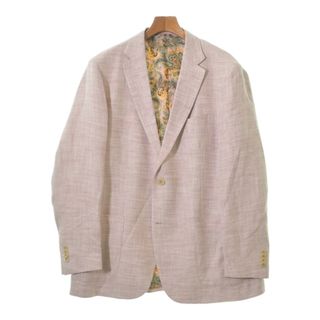 エトロ(ETRO)のETRO テーラードジャケット 56(XXXL位) ピンク(ヘリンボーン) 【古着】【中古】(テーラードジャケット)