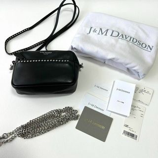 ジェイアンドエムデヴィッドソン(J&M DAVIDSON)の極美品＊J&M DAVIDSON ショルダーバッグ ペブルミニ 黒 チェーン(ショルダーバッグ)