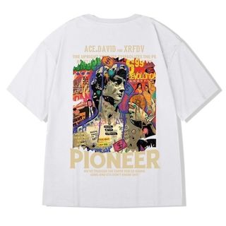 【即購入OK】Tシャツ 半袖 メンズ  XL ビッグシルエット 白 ストリート(Tシャツ/カットソー(半袖/袖なし))