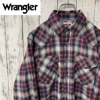 ラングラー(Wrangler)のラングラー アメリカ古着 チェック柄 長袖シャツ メタルボタン 胸ポケットメンズ(シャツ)