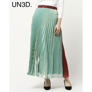 UN3D. - UN3D. オリガミプリーツオーガンジーバイカラースカート