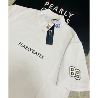 PEARLY GATES - 新品 パーリーゲイツ ストレッチドビー 半袖ハイネックカットソー(5)L/白