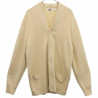 ユニクロユー 長袖 ニットカーディガン L ベージュ UNIQLO U メンズ(カーディガン)