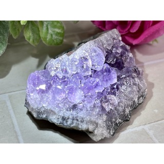 【愛の守護石】レインボー　アメジスト　クラスター　ジオード　原石　紫水晶(置物)