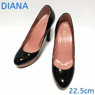 ダイアナ(DIANA)のDIANA　パンプス　厚底　ブラック　エナメル　22.5cm　ピンヒール(ハイヒール/パンプス)