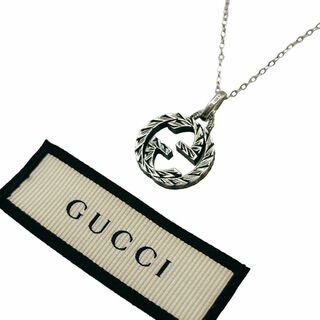 Gucci - 【極美品】インターロッキング ラージ ネックレス  燻加工　アラベスク シルバー