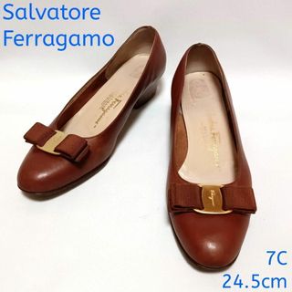 サルヴァトーレフェラガモ(Salvatore Ferragamo)のFerragamo　フェラガモ　パンプス　ヴァラ　リボン　7C　24.5(ハイヒール/パンプス)