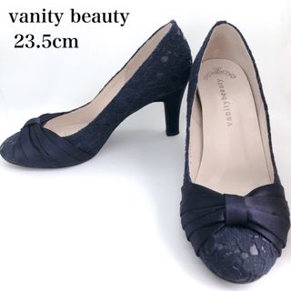 バニティービューティー(vanitybeauty)のvanity beautyパンプス レース ネイビー 結婚 パーティー 卒業式(ハイヒール/パンプス)