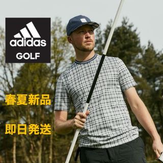 adidas - M新品定価9350円/アディダスゴルフ/チェック 半袖クルーネックシャツ