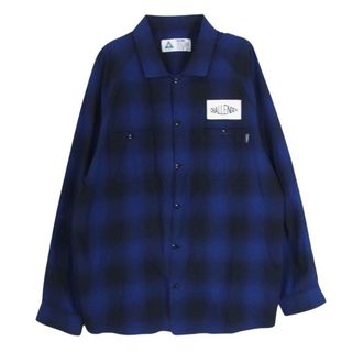 CHALLENGER チャレンジャー CLG-SH 021-007  L/S CHECK WORK SHIRT オンブレ チェック ワーク 長袖 シャツ ブルー系 L【中古】(シャツ)