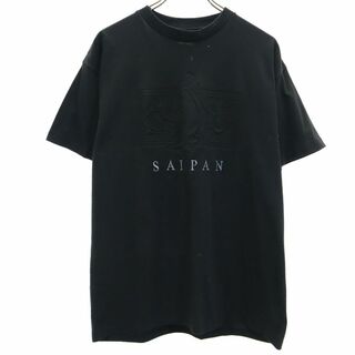 アンビル 90s USA製 オールド 半袖 Tシャツ L ブラック anvil 立体ロゴ 刺繍 メンズ(Tシャツ/カットソー(半袖/袖なし))