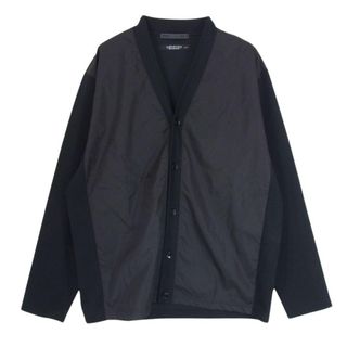 ソフネット(SOPHNET.)のSOPHNET. ソフネット 22SS SOPH-220009 LIMONTA NYLON FRONT PANELED CARDIGAN リモンタナイロン フロントパネル切替 カーディガン ブラック系 XL【中古】(カーディガン)