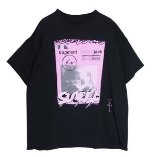 FRAGMENT DESIGN フラグメントデザイン × Travis scott cactus jack トラヴィス スコット カクタス ジャック SIZE L PINK SUNRISE TEE プリント 半袖 Tシャツ ブラック系 XL【中古】(シャツ)