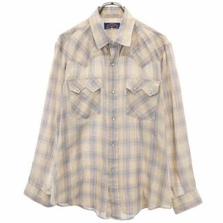 リーバイス(Levi's)のリーバイス 70s BIGE ヴィンテージ チェック 長袖 ウエスタンシャツ ベージュ系 Levi's メンズ(シャツ)