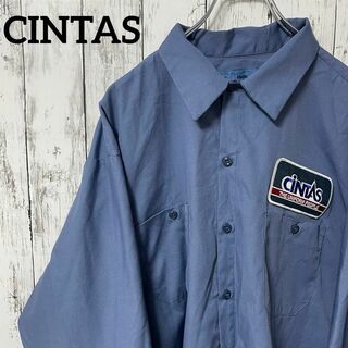 CINTAS USA古着 ビックサイズワークシャツ長袖シャツ刺繍ワッペン 2XL(シャツ)